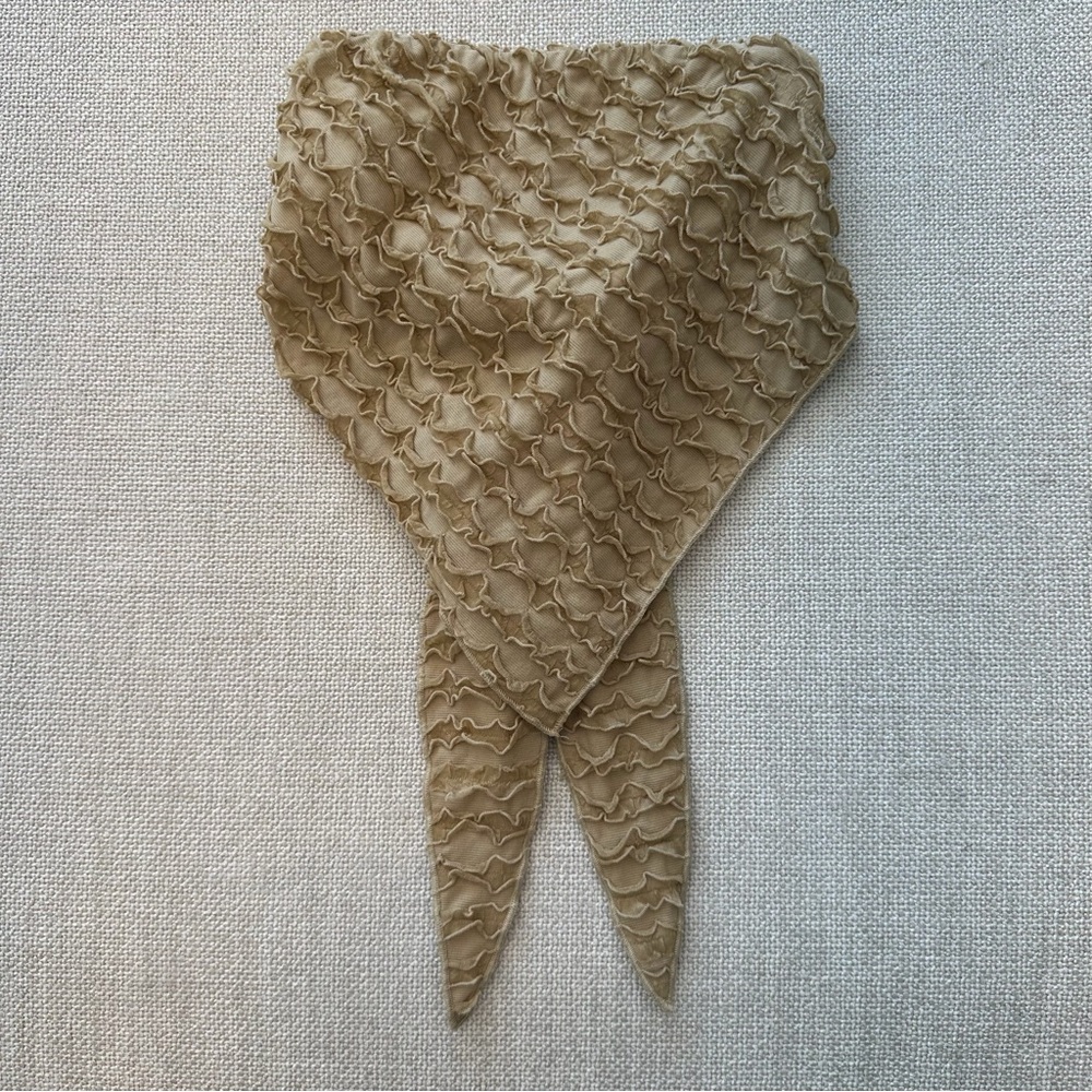 Princess Polly Tan Textured Wrap Top